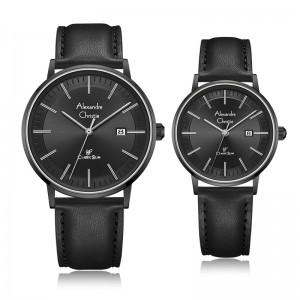 Alexandre Christie AC 8694 Full Black Leather Couple